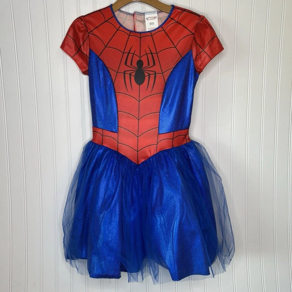 Marvel Spider-man Dress Tutu Kids Large Cosplay Dress Up Costume Halloween - Picture 1 of 11